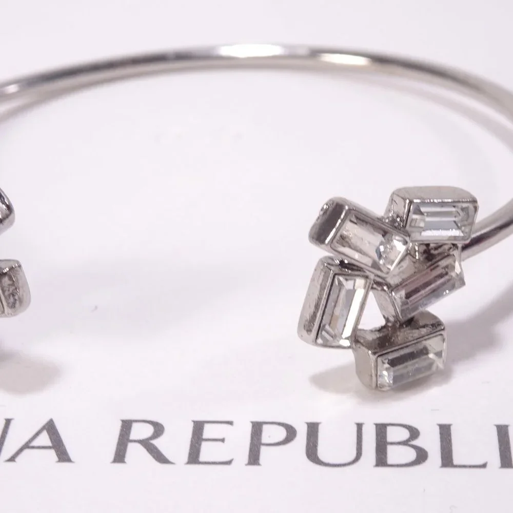 Banana Republic Crystal Baguette Ice Princess Cuff Bracelet NWT 45 - Picture 5 of 15